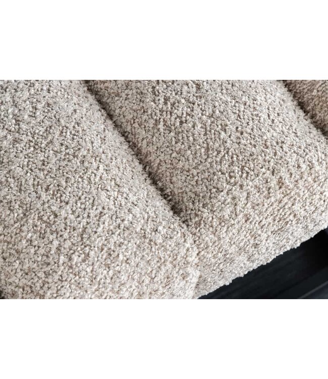 Invicta Interior Design bank PETIT BEAUTE 110cm champagnegrijs Boucle zwart metalen frame - 44269