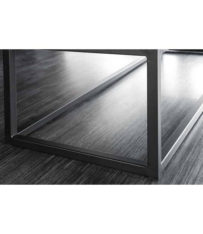 Invicta Interior Design bank PETIT BEAUTE 110cm champagnegrijs Boucle zwart metalen frame - 44269