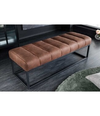 Invicta Interior Design bank PETIT BEAUTE 110cm antiekbruin microvezel zwart metalen frame - 44426