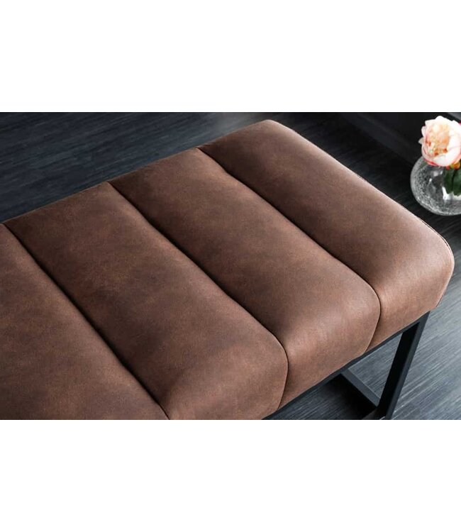 Invicta Interior Design bank PETIT BEAUTE 110cm antiekbruin microvezel zwart metalen frame - 44426