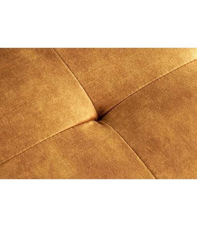 Invicta Interior Design bank BOUTIQUE 100cm mosterdgeel fluweel zwart metalen poten - 44424