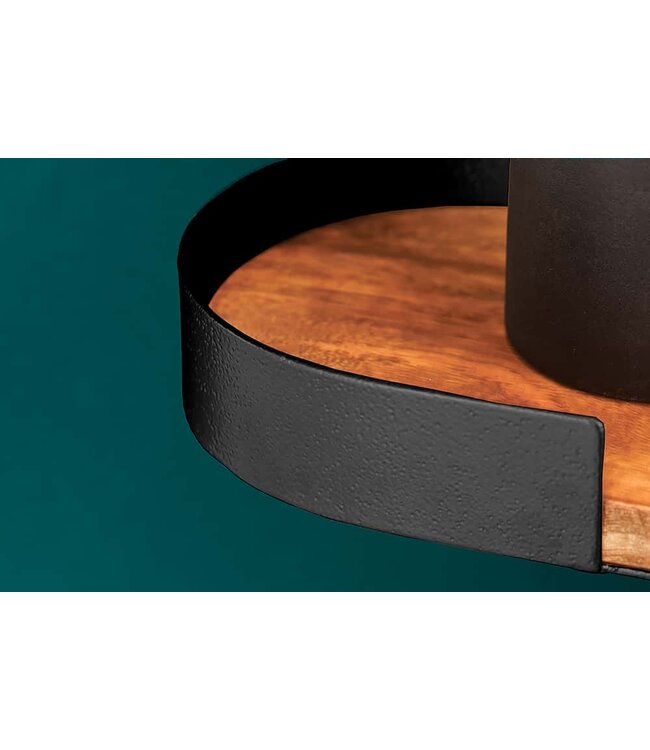 Invicta Interior Moderne set van 2 wandplanken PURE NATURE 60cm zwart mangohout massief metaal handgemaakt - 44307