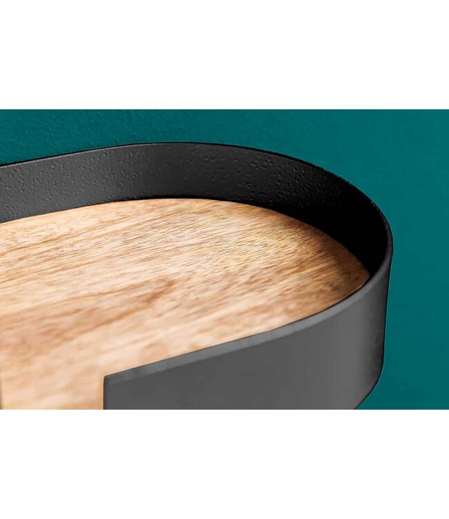 Invicta Interior Moderne set van 2 wandplanken PURE NATURE 60cm zwart mangohout massief metaal handgemaakt - 44307