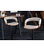 Invicta Interior Retro barkruk MANHATTAN beige structuurmateriaal massief hout met draaibare rugleuning, in hoogte verstelbaar - 44198
