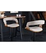 Invicta Interior Retro barkruk MANHATTAN beige structuurmateriaal massief hout met draaibare rugleuning, in hoogte verstelbaar - 44198
