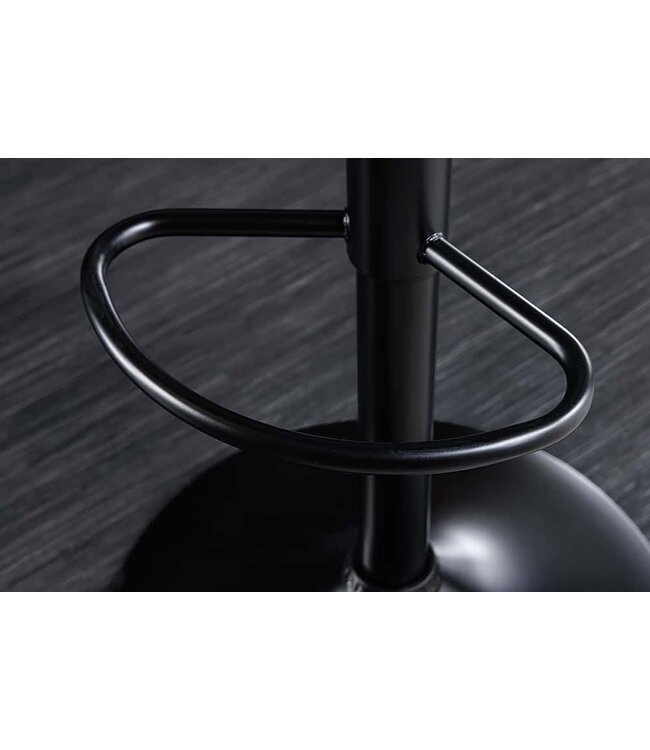 Invicta Interior Retro barkruk MANHATTAN beige structuurmateriaal massief hout met draaibare rugleuning, in hoogte verstelbaar - 44198