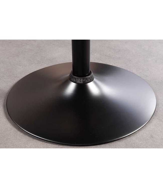 Invicta Interior Retro barkruk MANHATTAN zwart kunstleer walnoothout met draaibare rugleuning, in hoogte verstelbaar - 44196