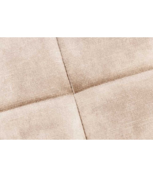 Invicta Interior Moderne kruk SCANDINAVIA champagne fluwelen zwarte metalen poten voetenbank - 44027