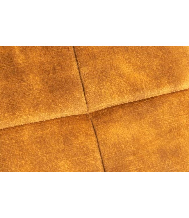 Invicta Interior Moderne kruk SCANDINAVIA mosterdgeel fluweel zwarte metalen poten voetenbank - 44025