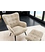 Invicta Interior Moderne fauteuil SCANDINAVIA champagne grijs Boucle met armleuningen - 44022