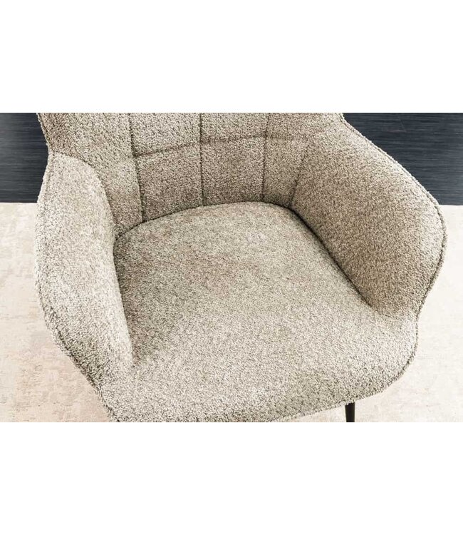 Invicta Interior Moderne fauteuil SCANDINAVIA champagne grijs Boucle met armleuningen - 44022