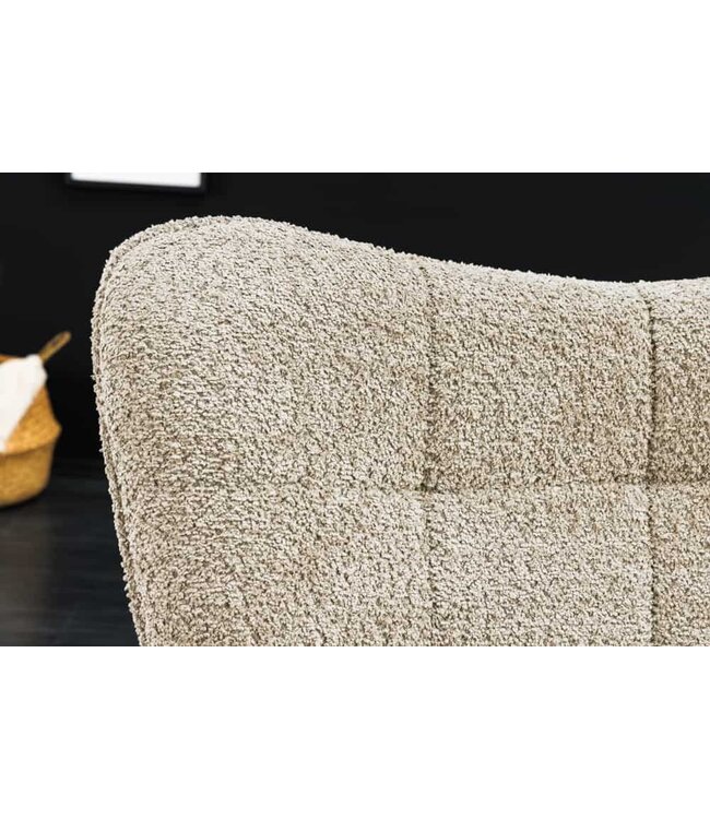 Invicta Interior Moderne fauteuil SCANDINAVIA champagne grijs Boucle met armleuningen - 44022