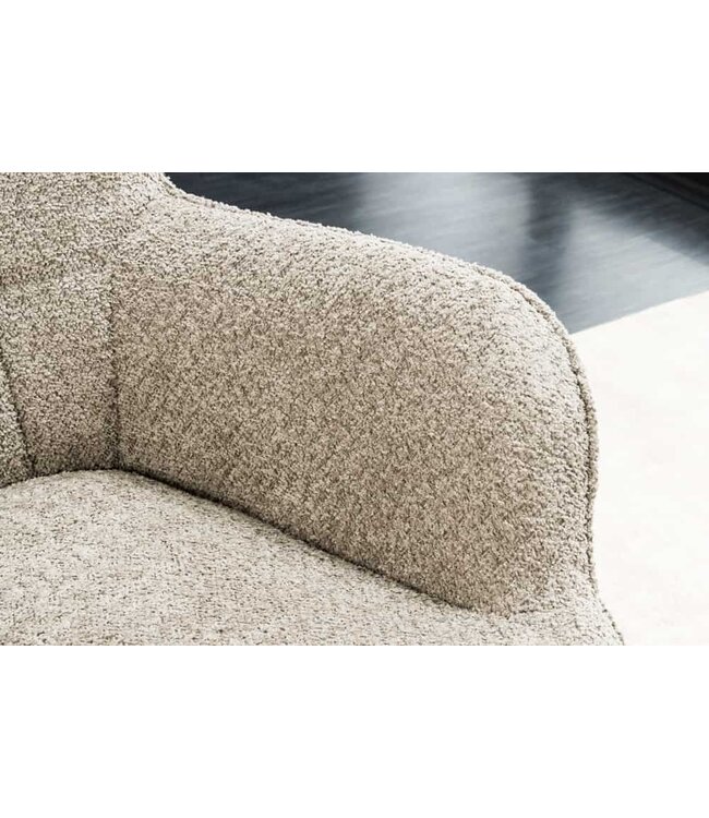 Invicta Interior Moderne fauteuil SCANDINAVIA champagne grijs Boucle met armleuningen - 44022
