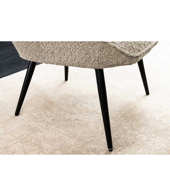 Invicta Interior Moderne fauteuil SCANDINAVIA champagne grijs Boucle met armleuningen - 44022