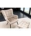 Invicta Interior Moderne fauteuil SCANDINAVIA champagne fluweel zwart metalen poten met armleuningen - 44021