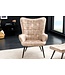Invicta Interior Moderne fauteuil SCANDINAVIA champagne fluweel zwart metalen poten met armleuningen - 44021