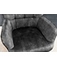 Invicta Interior Moderne fauteuil SCANDINAVIA grijs fluweel zwart metalen poten met armleuningen - 44020
