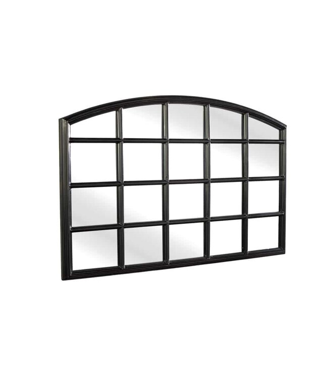 Invicta Interior Moderne wandspiegel PARIS 120cm zwarte raamspiegel rond boogdesign - 43873