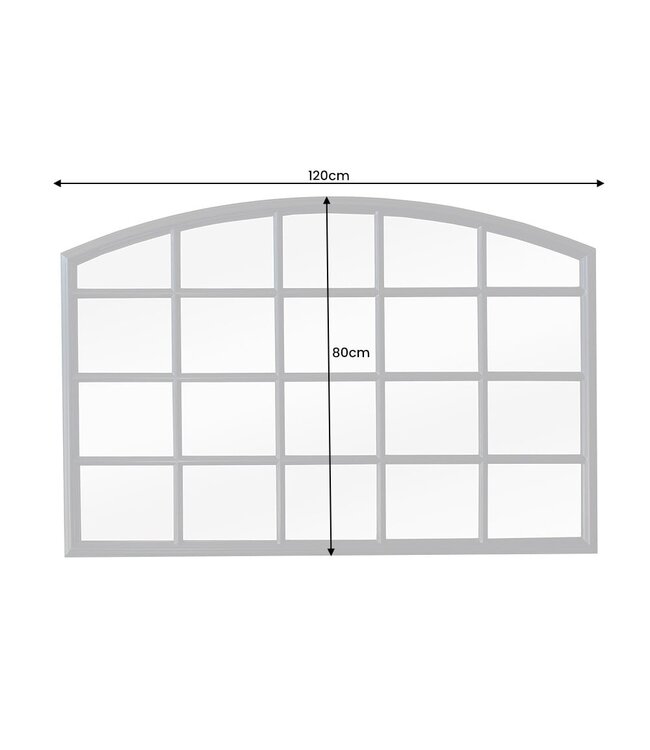 Invicta Interior Moderne wandspiegel PARIS 120cm zwarte raamspiegel rond boogdesign - 43873