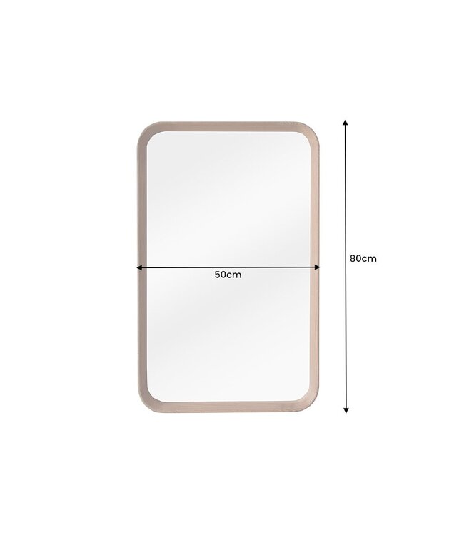 Invicta Interior Moderne wandspiegel AMSTERDAM 80cm natuurlijk massief eikenhout handgemaakt - 43870