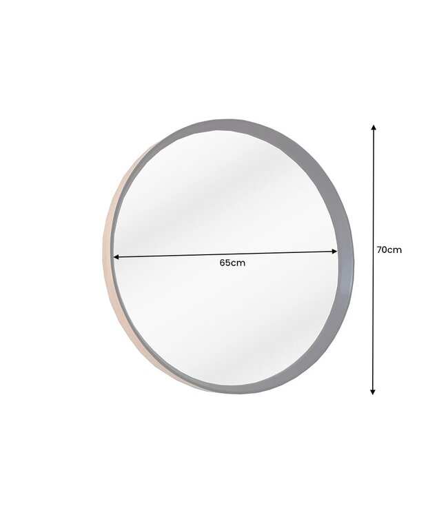 Invicta Interior Ronde wandspiegel AMSTERDAM 70cm naturel zwart massief eikenhout handgemaakt - 43869