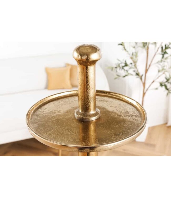 Invicta Interior Design XXL taartplateau ABSTRACT 150cm goud metaal met vijf verdiepingen handgemaakt - 43500