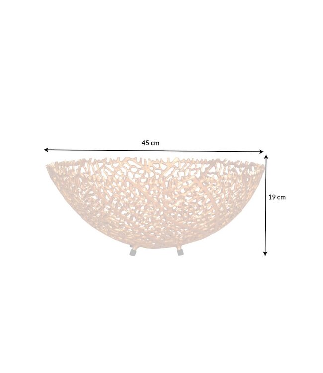 Invicta Interior Filigraan design kom ABSTRACT BLAD 45cm goud handgemaakt - 43190