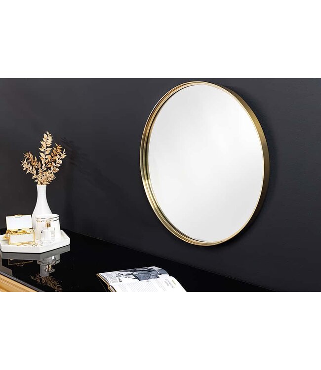 Invicta Interior Ronde wandspiegel PORTRET 50cm goud metalen frame handgemaakt - 42798