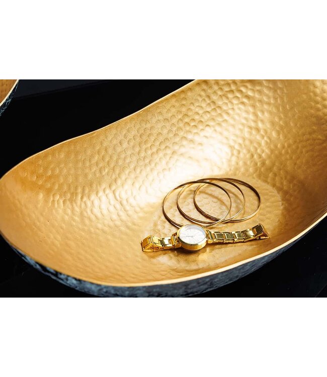 Invicta Interior Handgemaakte set van 2 decoratieve kommen ABSTRACT ORIENT 55cm goud metaal patina - 43512