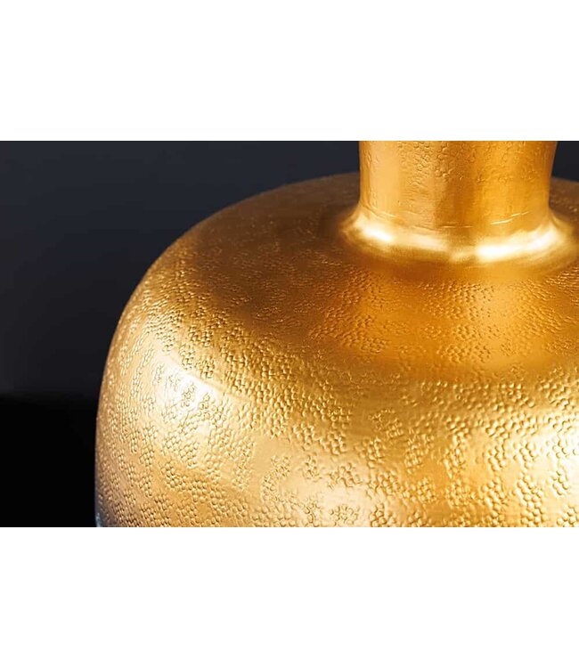 Invicta Interior Handgemaakte decoratieve vaas ABSTRACT ORIENT 40cm goud rond metaal patina - 43511