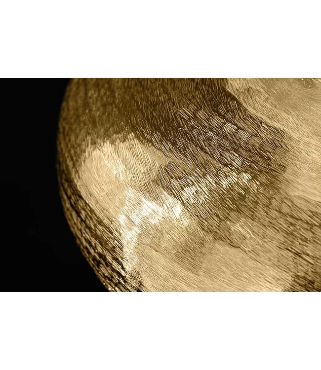 Invicta Interior Moderne decoratieve vaas ABSTRACT ORIENT 35cm goud rond metaal gehamerd ontwerp - 43510