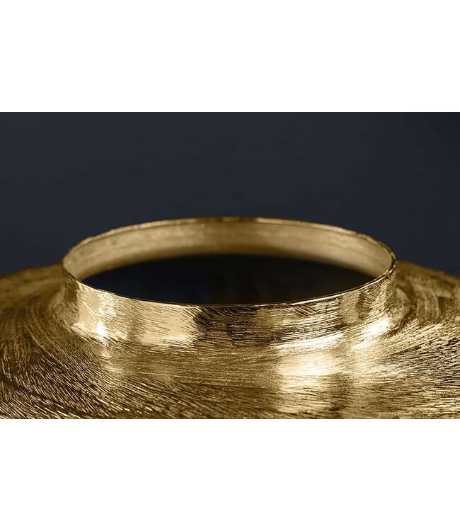 Invicta Interior Moderne decoratieve vaas ABSTRACT ORIENT 35cm goud rond metaal gehamerd ontwerp - 43510
