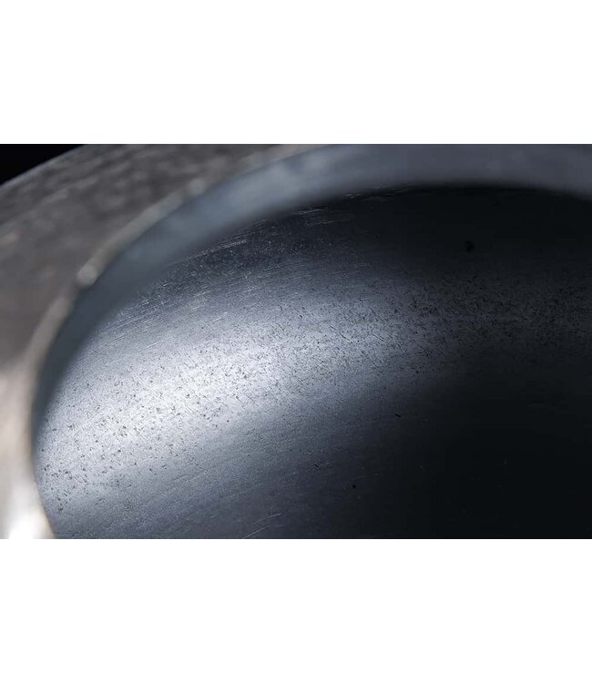 Invicta Interior Moderne decoratieve vaas ABSTRACT ORIENT 35cm zilver rond metaal gehamerd ontwerp - 43509