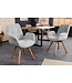 Invicta Interior Draaibare design stoel BALTIC grijs Boucle naturel eiken massief houten poten met armleuning - 44200