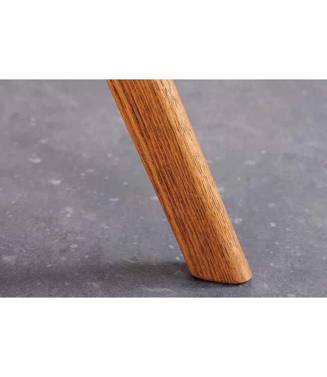 Invicta Interior Draaibare design stoel BALTIC grijs Boucle naturel eiken massief houten poten met armleuning - 44200