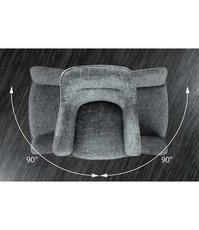 Invicta Interior Bureaustoel VERONA grijs structuurstof met armleuning zwart metalen poten - 44160