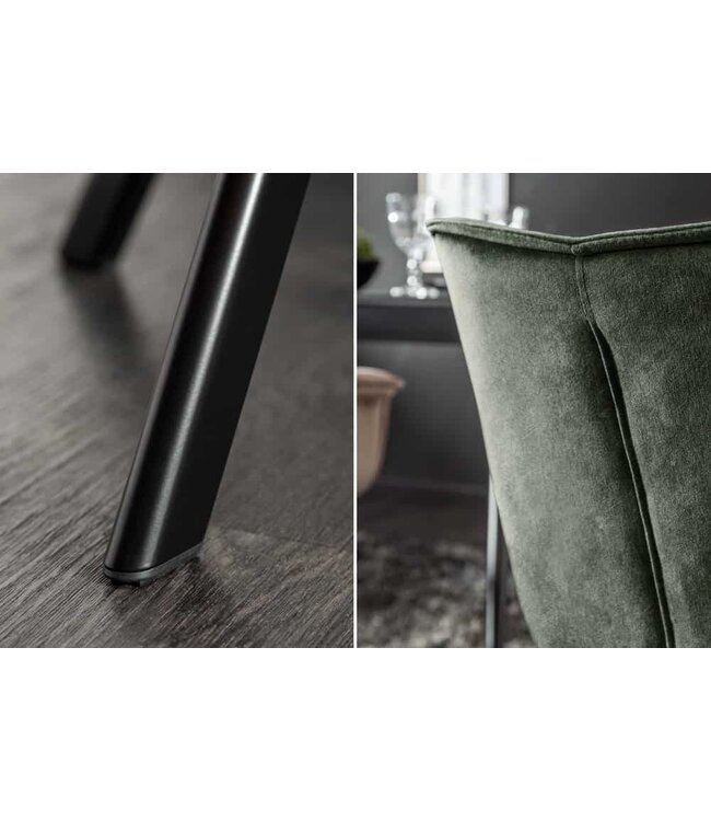 Invicta Interior Bureaustoel THE DUTCH COMFORT donkergroen fluweel met armleuningen Modern Design - 44067