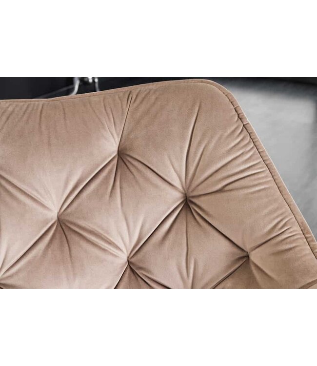 Invicta Interior Bureaustoel THE DUTCH COMFORT grijs fluweel met armleuningen Modern Design - 44066