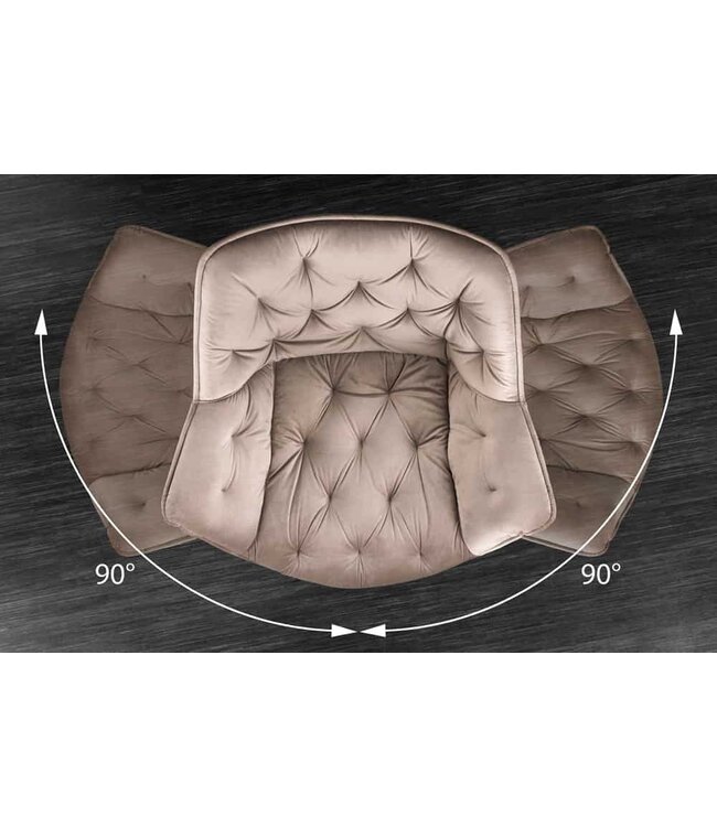 Invicta Interior Bureaustoel THE DUTCH COMFORT grijs fluweel met armleuningen Modern Design - 44066