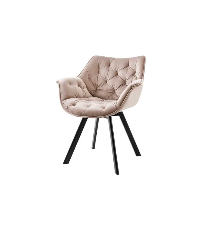 Invicta Interior Bureaustoel THE DUTCH COMFORT grijs fluweel met armleuningen Modern Design - 44066