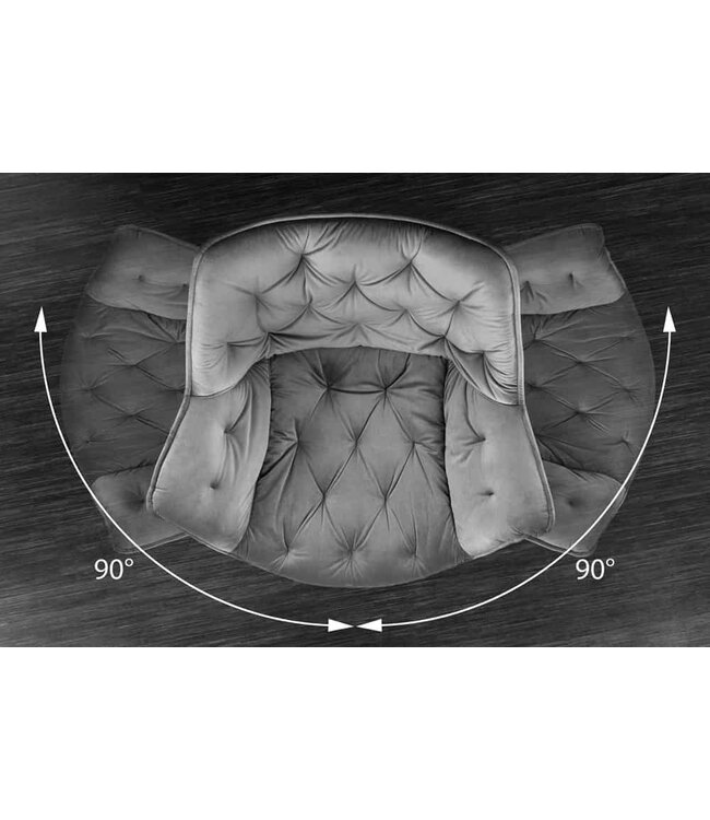 Invicta Interior Bureaustoel THE DUTCH COMFORT grijs fluweel met armleuningen Modern Design - 44065