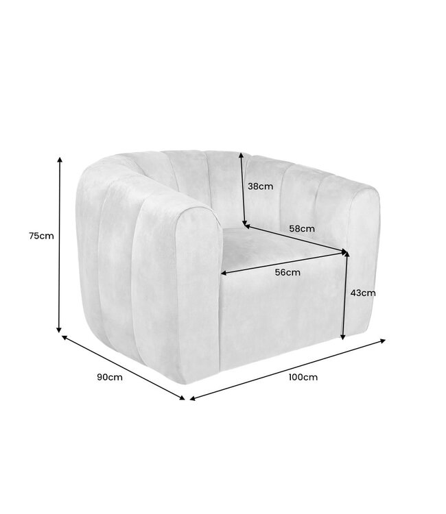 Invicta Interior Draaibare design fauteuil BABYLON champagne fluwelen lounge cocktailstoel - 43529