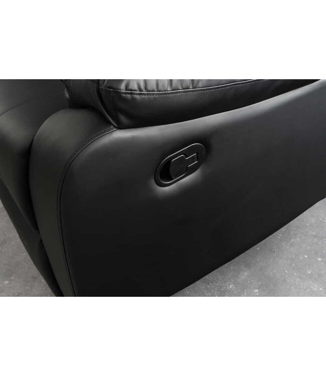 Invicta Interior Exclusieve 2-zits bioscoopfauteuil HOLLYWOOD 190cm zwarte TV-fauteuil met bekerhouder - 39474