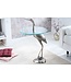 Invicta Interior Ronde bijzettafel WILDLIFE HERON 90cm zilveren metalen glazen reigersculptuur handgemaakt - 43514