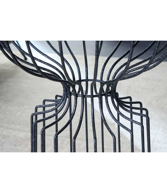 Invicta Interior Ronde bijzettafel VARIATION 55cm zwart ijzeren metalen frame handgemaakt - 43508