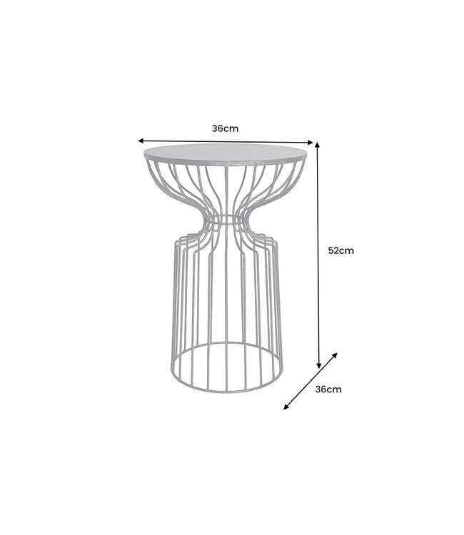 Invicta Interior Ronde bijzettafel VARIATION 55cm zwart ijzeren metalen frame handgemaakt - 43508