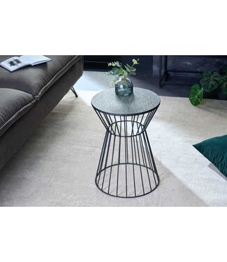 Invicta Interior Ronde bijzettafel VARIATION 45cm zwart metalen frame ijzer handgemaakt - 43507