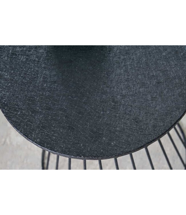 Invicta Interior Ronde bijzettafel VARIATION 45cm zwart metalen frame ijzer handgemaakt - 43507