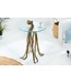 Invicta Interior Ronde bijzettafel WILDLIFE OCTOPUS 70cm messing goud metalen glazen sculptuur handgemaakt - 43498