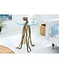 Invicta Interior Ronde bijzettafel WILDLIFE OCTOPUS 70cm messing goud metalen glazen sculptuur handgemaakt - 43498